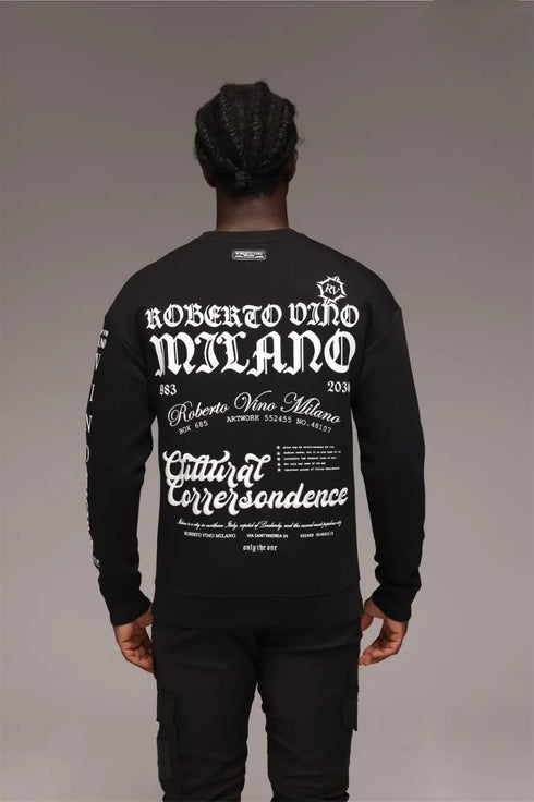 Roberto Vino Sweatshirt for man פוטר רוברטו וינו בצבע שחור לגבר
